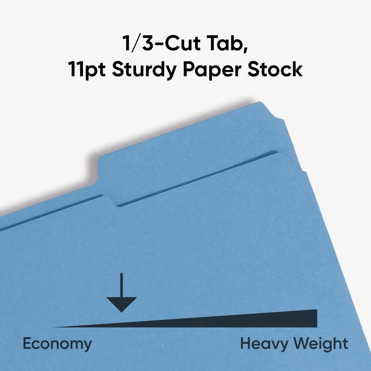 SMEAD Blue Fastener File Folders with Prongs, 3 Tab Letter Size | Durable, Environmentally Responsible Office Organizer - view 4