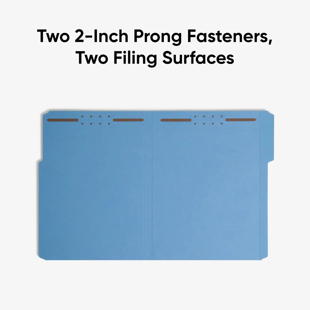 SMEAD Blue Fastener File Folders with Prongs, 3 Tab Letter Size | Durable, Environmentally Responsible Office Organizer - view 6