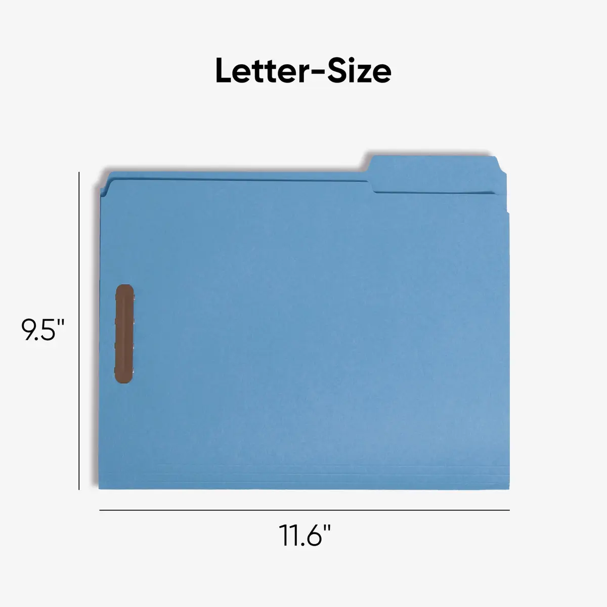 SMEAD Blue Fastener File Folders with Prongs, 3 Tab Letter Size | Durable, Environmentally Responsible Office Organizer - view 2