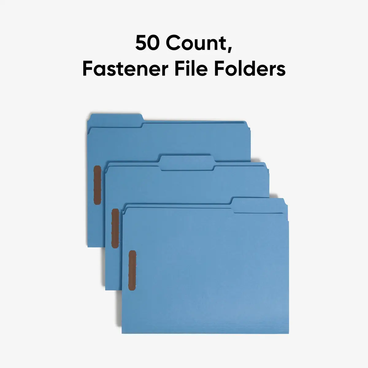 SMEAD Blue Fastener File Folders with Prongs, 3 Tab Letter Size | Durable, Environmentally Responsible Office Organizer - view 3