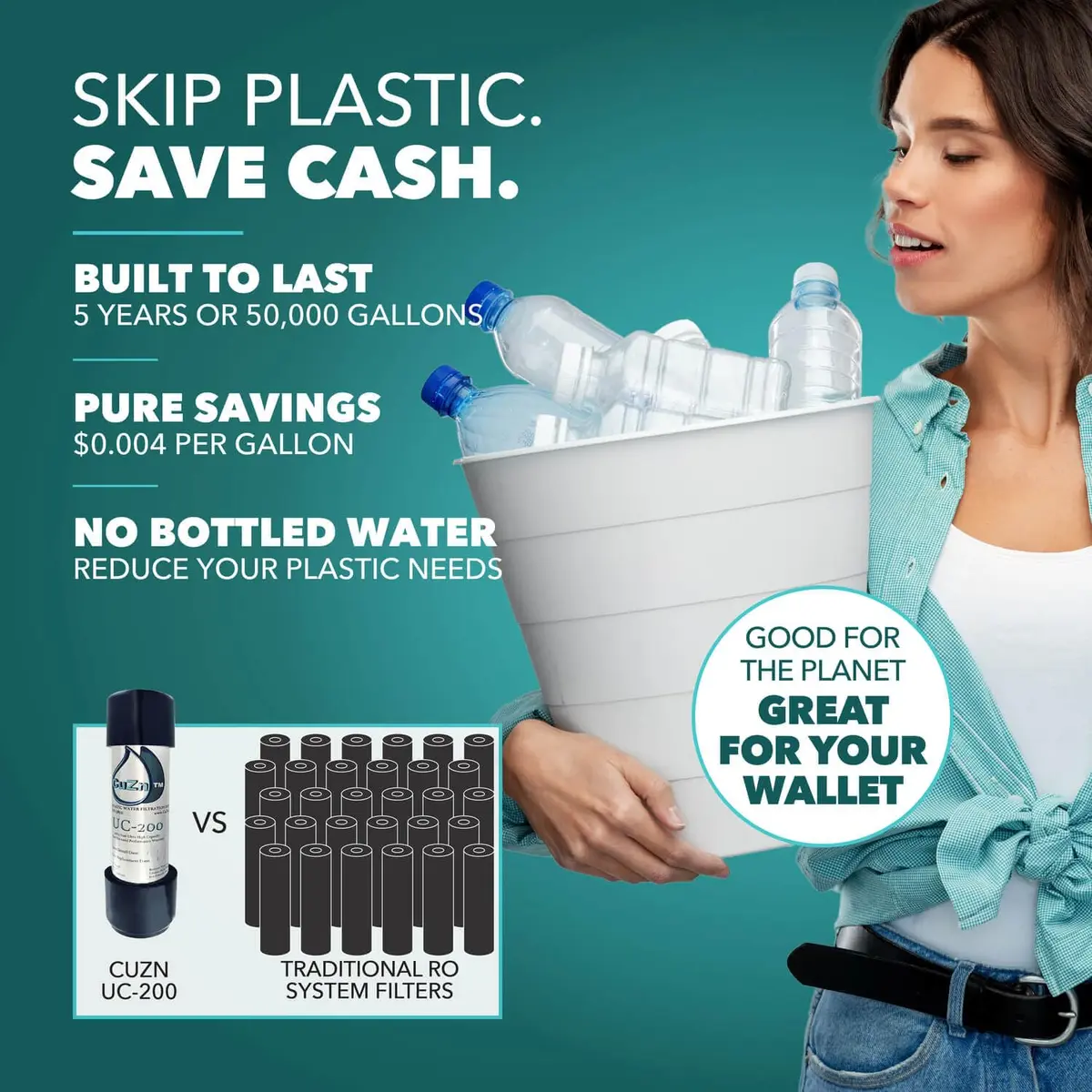 CuZn UC-200 Under Sink Water Filter 5-Year NSF/ANSI 42 & 372 NSF Certified - view 8
