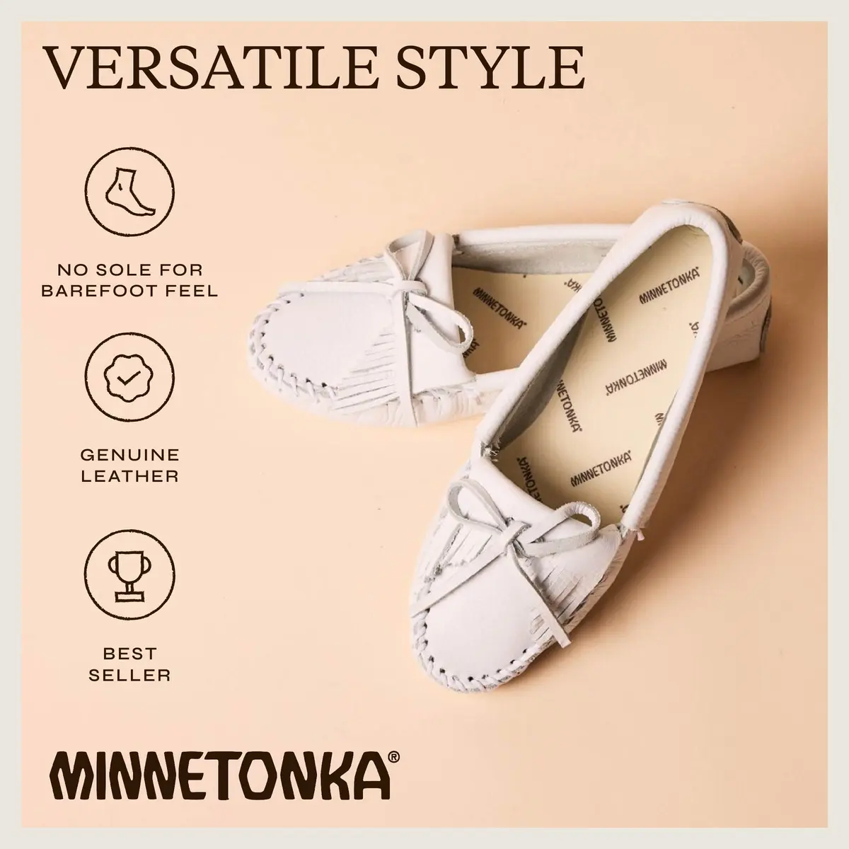 Minnetonka Kilty Suede Softsole Moccasin, 6 M US | Classic Women's Slippers with Fringed Style - view 6