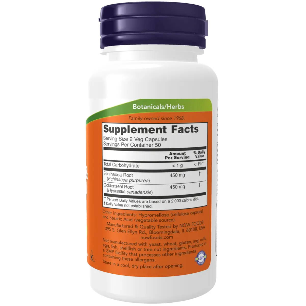 NOW Supplements, Echinacea & Goldenseal Root, Herbal Blend, 100 Veg Caps | Immune Support with North American Roots - view 2