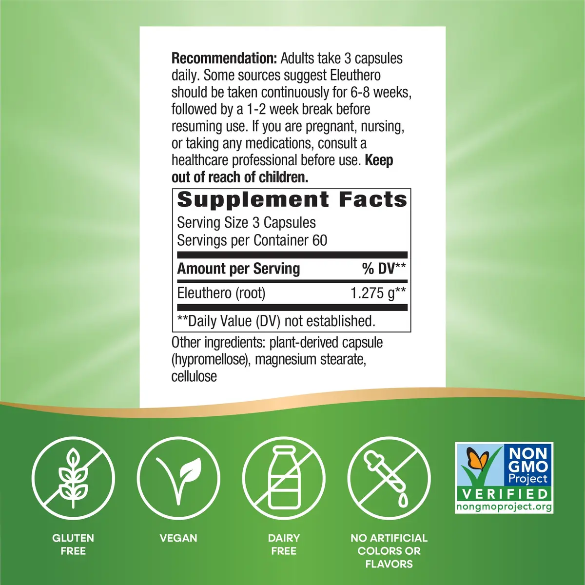 Nature's Way Siberian Eleuthero Root Capsules 180 Count (180 Count) | Adaptogen for Endurance and Vitality - view 5