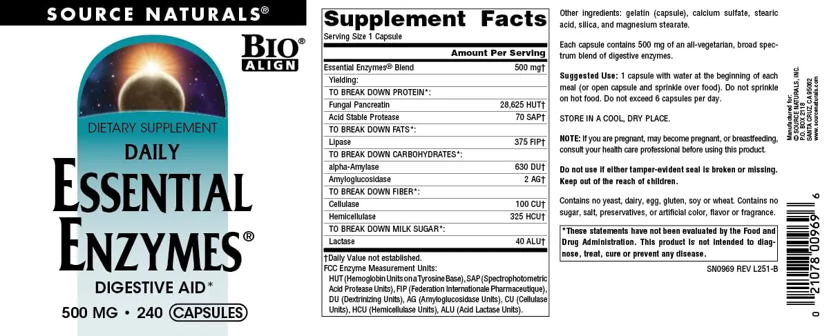 Source Naturals Essential Enzymes Digestive Aid* - 500mg | Digestive Support for Optimal Nutrition - view 5