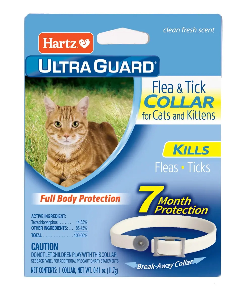 Hartz UltraGuard Flea & Tick Collar for Cats and Kittens, 7 Month Protection, White | Water-Resistant Breakaway Safety Release - main product image