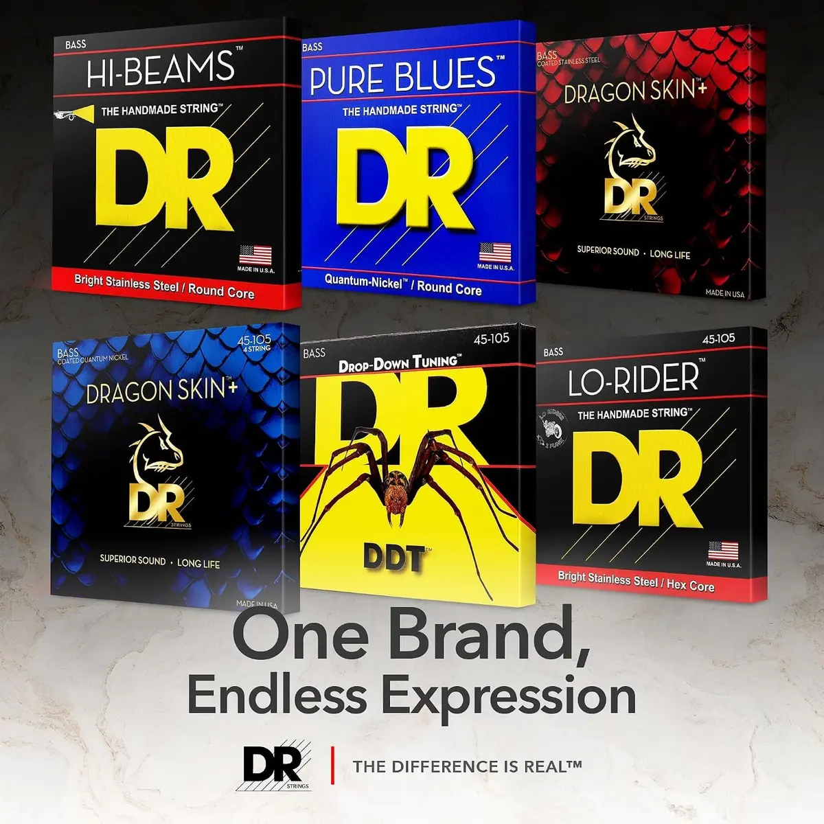 DR Strings Black Beauties BKB5-45 Medium 5-String Bass Guitar Strings 125-045 | Coated Nickel-Plated Round Core - view 8