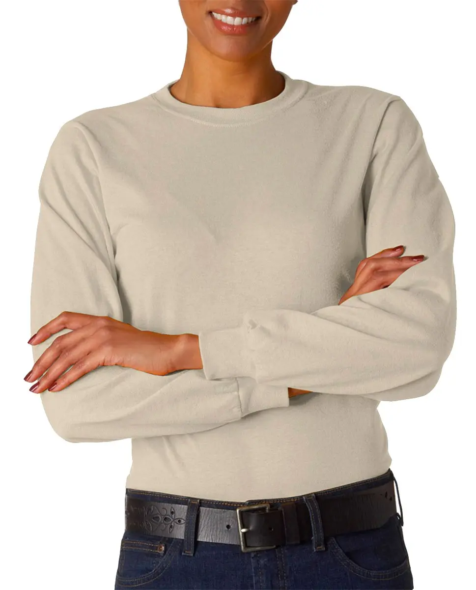 Jerzees Adult Long-Sleeve Heavyweight Blend T-Shirt (Sandstone) XL | Seamless Cotton-Polyester - main product image