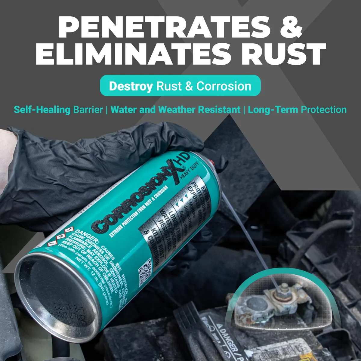 CorrosionX Heavy Duty Anti Rust Spray, Dripless Self-Healing Corrosion Inhibitor with Waterproof Barrier for Marine, Agricultural & Industrial Equipment in Harsh, Saltwater Environments, 1 Gallon - view 2