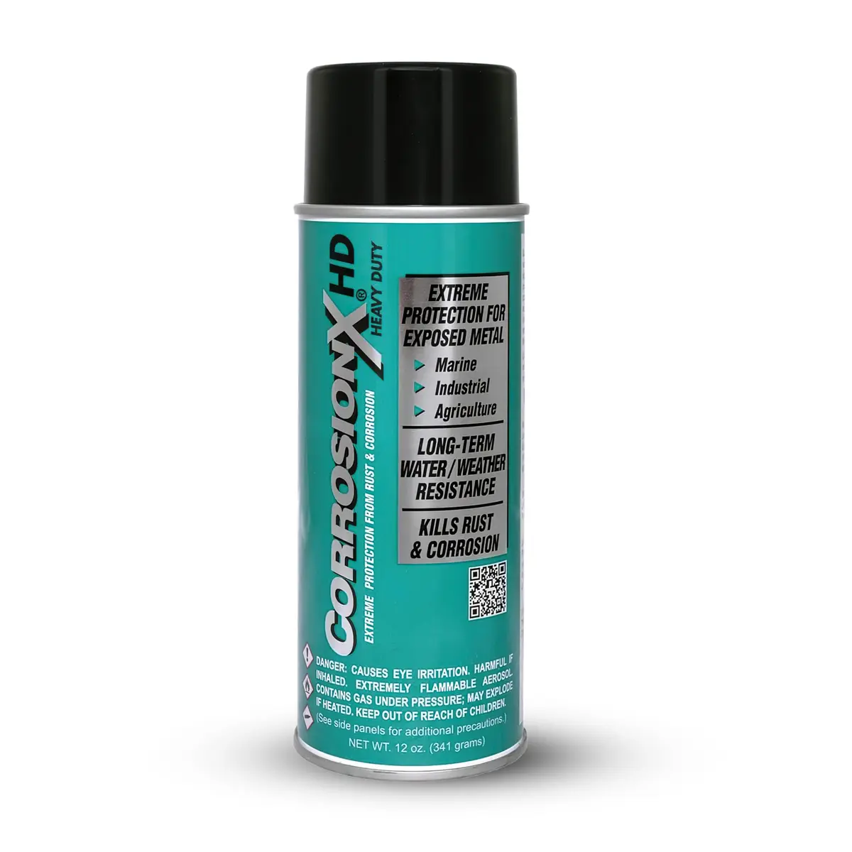 CorrosionX Heavy Duty Anti Rust Spray, Dripless Self-Healing Corrosion Inhibitor with Waterproof Barrier for Marine, Agricultural & Industrial Equipment in Harsh, Saltwater Environments, 12oz Aerosol - main product image