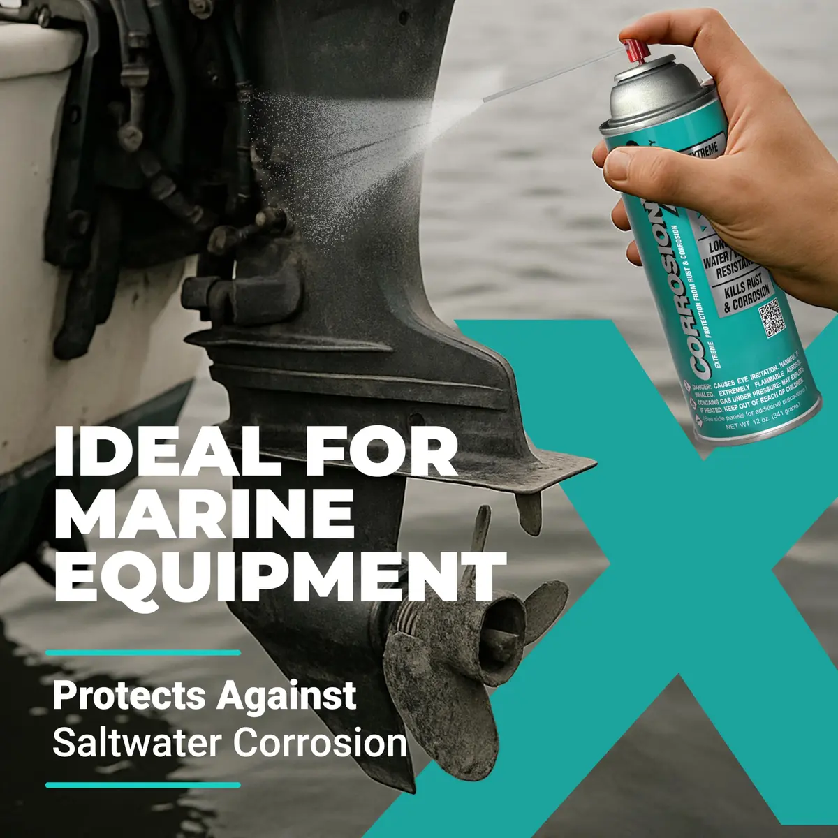CorrosionX Heavy Duty Anti Rust Spray, Dripless Self-Healing Corrosion Inhibitor with Waterproof Barrier for Marine, Agricultural & Industrial Equipment in Harsh, Saltwater Environments, 12oz Aerosol - view 3