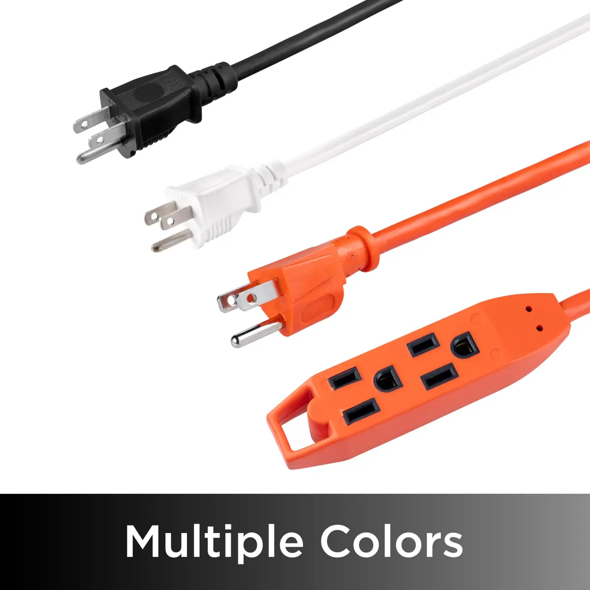 UltraPro 50 Ft Indoor Extension Cord 3 Outlet Power Strip | Heavy Duty 16 Gauge, Orange, ETL Listed - view 6