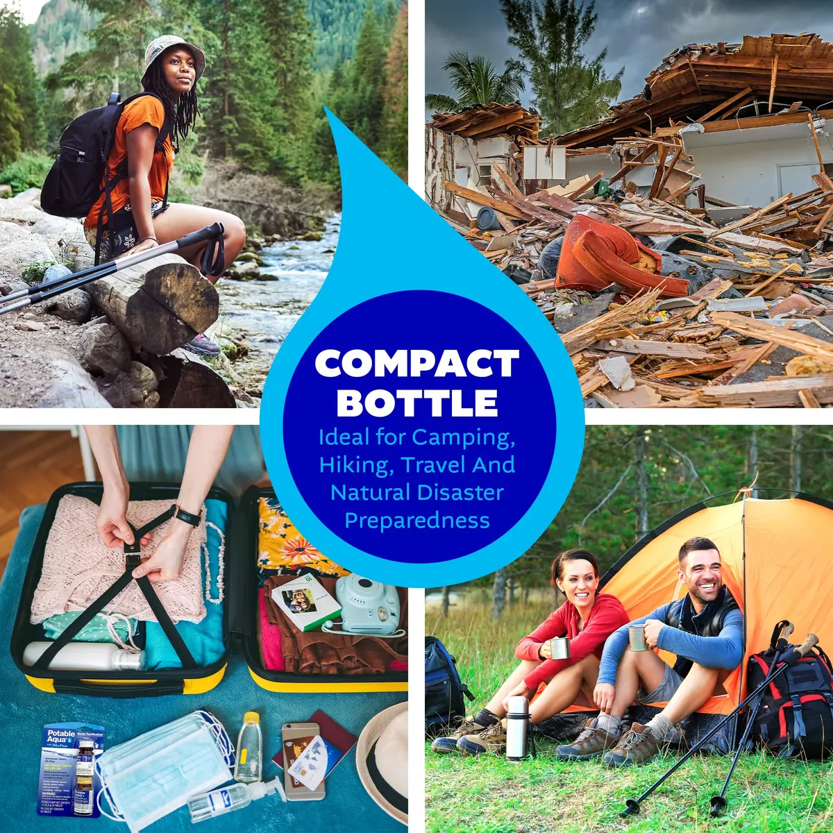 Potable Aqua Water Purification Tablets with PA Plus - 100 Count (50+50) | Disinfects Water for Hiking & Emergencies - view 4