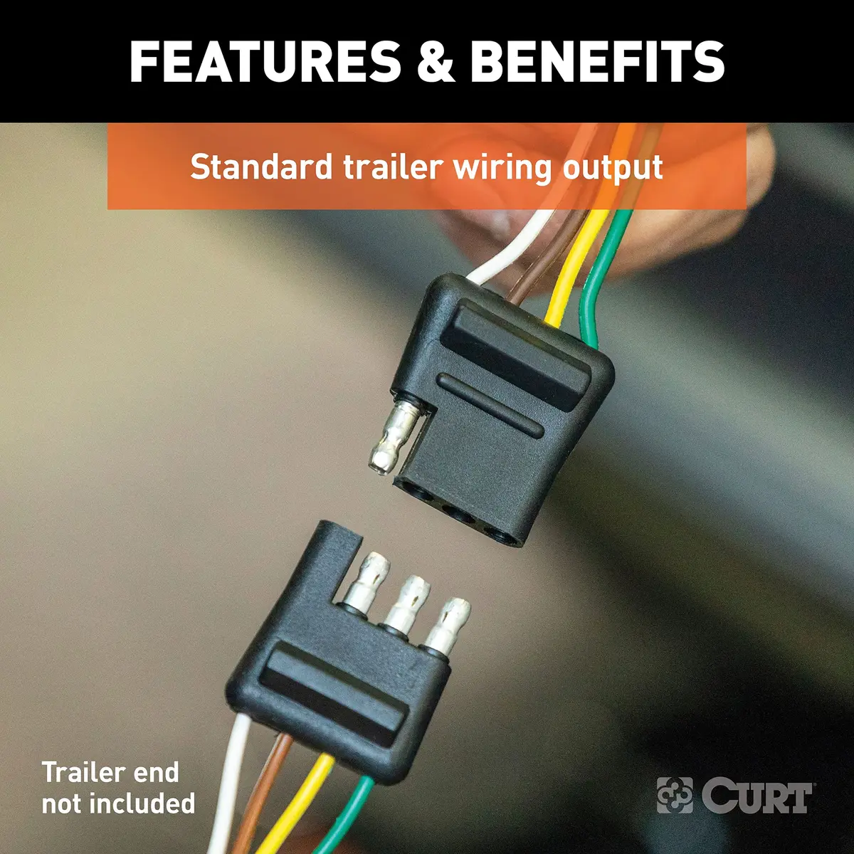 CURT Manufacturing 55354 T-Connector 4-Way Flat Plug-In 0.64 lb (0.29 kg) | Easy Plug-and-Play Trailer Wiring - view 3