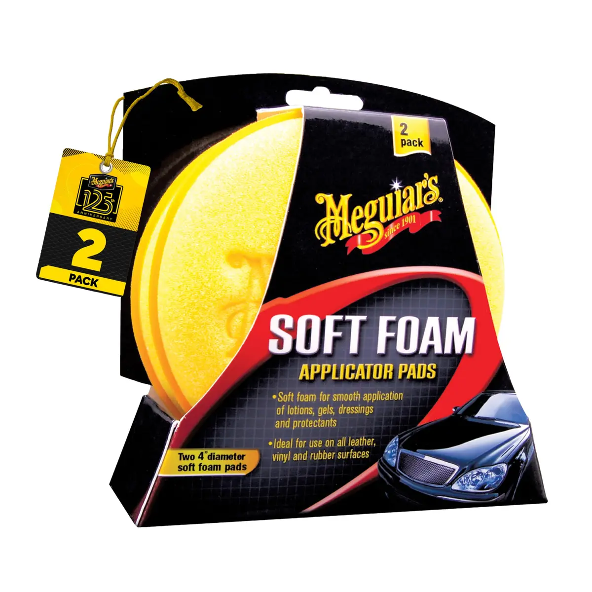 Meguiar's Applicator Pads, 4" | Soft Foam for Car & Tire Detailing, 2 Pack - main product image