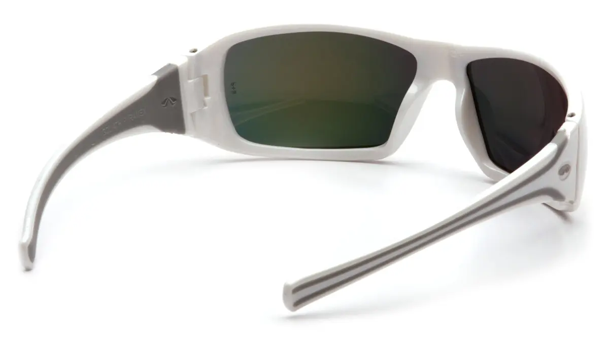 Pyramex Goliath Safety Eyewear White Frame Sky Red Mirror Lens | Impact Resistant Polycarbonate - view 4