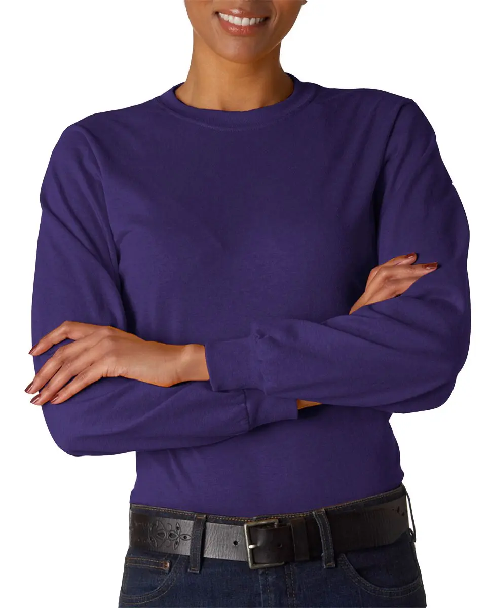 Jerzees Adult 5.6 oz. DRI-POWER® ACTIVE Long-Sleeve T-Shirt L Deep Purple | Supportive, Durable, Cotton-Poly Blend - main product image