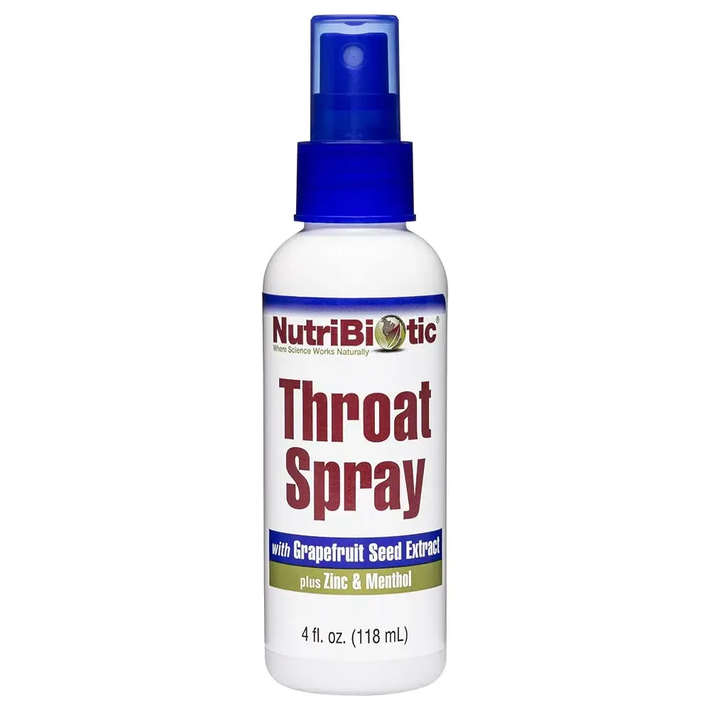 NutriBiotic Throat Spray with GSE, Zinc & Menthol 118ml (4 Fl Oz) | Soothing Sore Throat Support - main product image