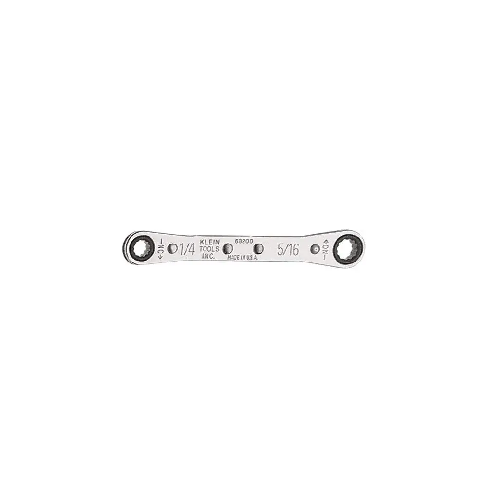 Klein Tools 68200 Ratcheting Box Wrench 1/4-Inch x 5/16-Inch | Chrome Plated Finish - main product image