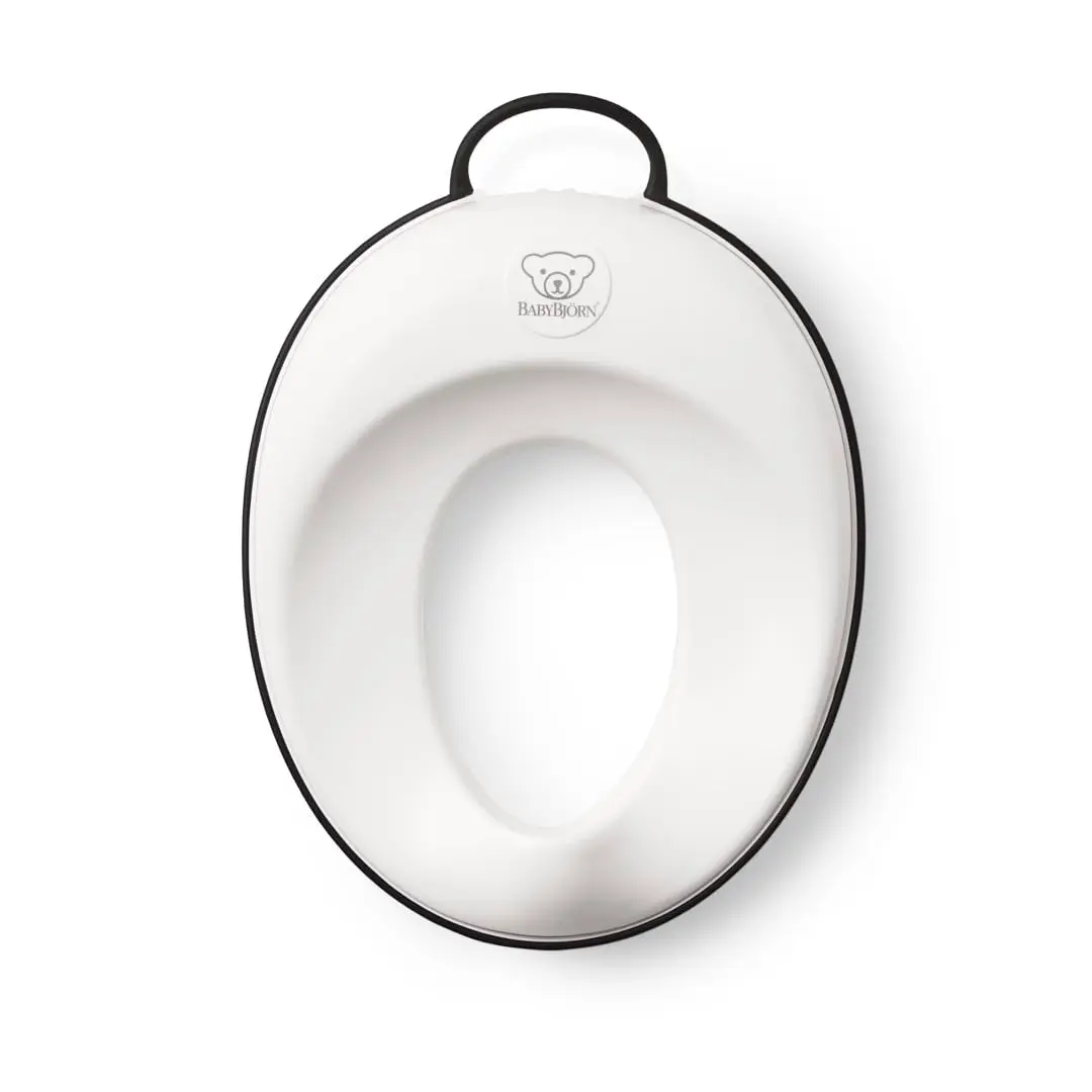 BabyBjörn Toilet Trainer - White/Black | Secure, BPA-Free, Adjustable Fit (11.5x14x3.5 Inch) - main product image