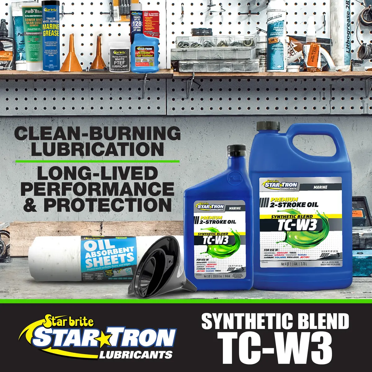 STAR BRITE TCW3 2-Stroke Synthetic Blend Engine Oil | High-Performance Marine & Auto Oil, 1 Gallon - view 2