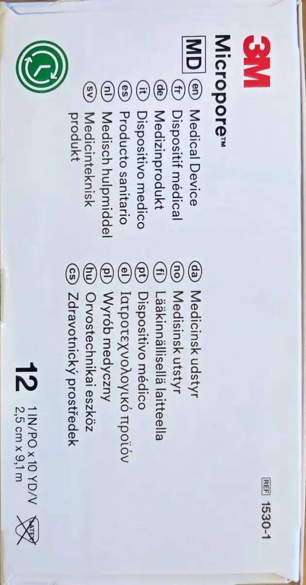 3M Medical & Surgical Micropore Surgical Tape White 1 in (2.5 cm) x 10 yd (9.14 m) | Gentle, Breathable, Hypoallergenic - view 6