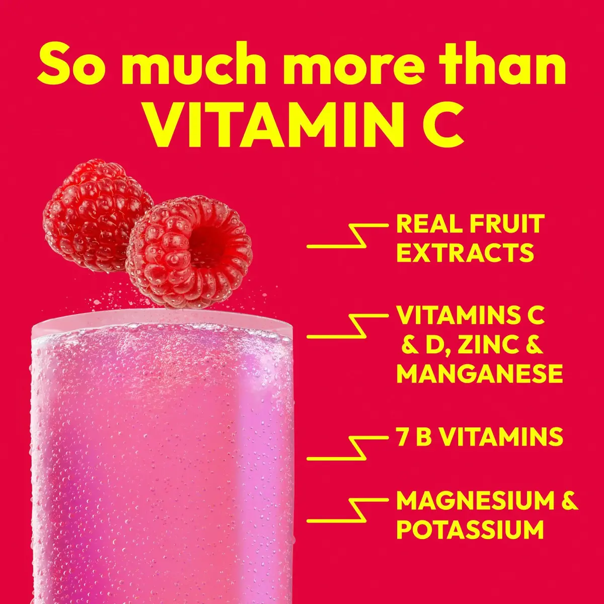 Emergen-C Raspberry 1000mg Vitamin C Powder 30 Packets | Immune Support with Zinc & B Vitamins - view 3