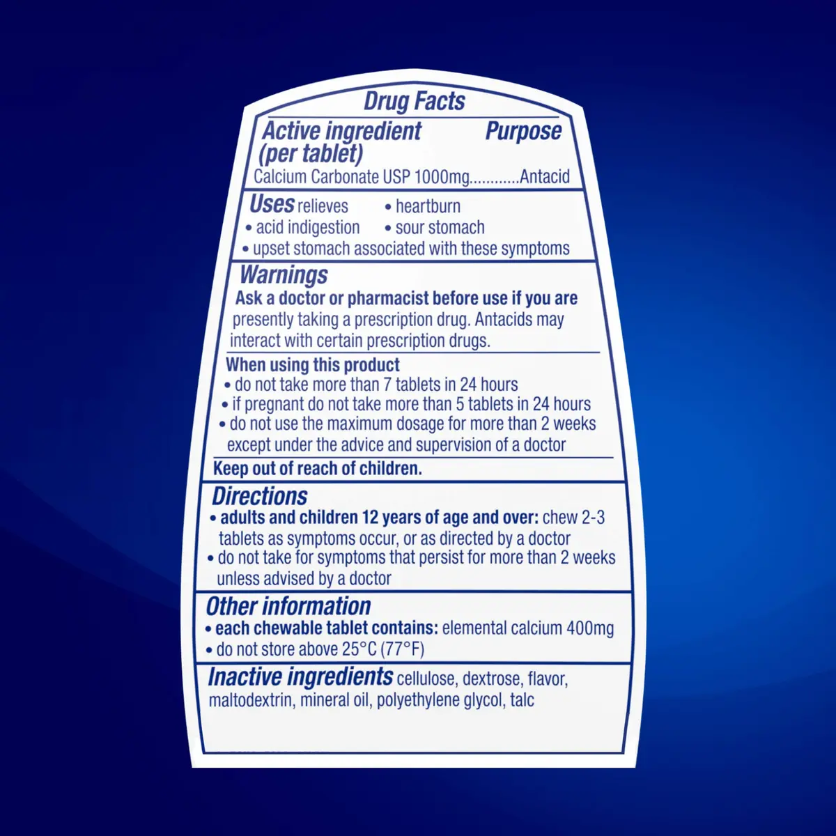 TUMS Ultra Strength Chewable Tablets 72 Count | Fast Heartburn Relief with Peppermint Flavor - view 7