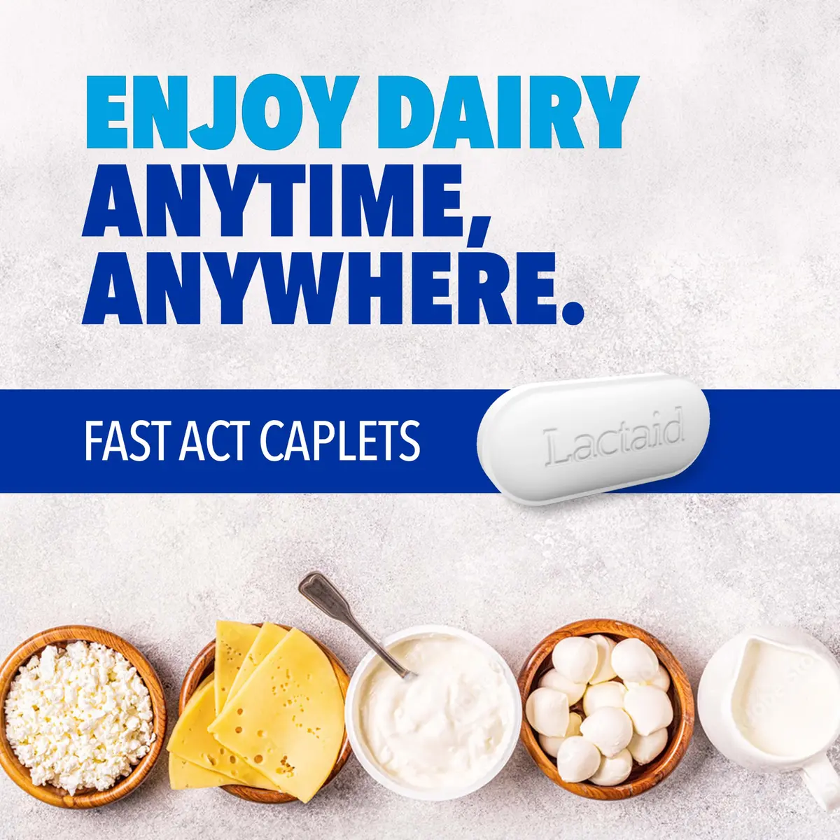 Lactaid Fast Act Lactose Intolerance Relief Caplets, 60 Count | Dairy Digestive Support for India - view 2