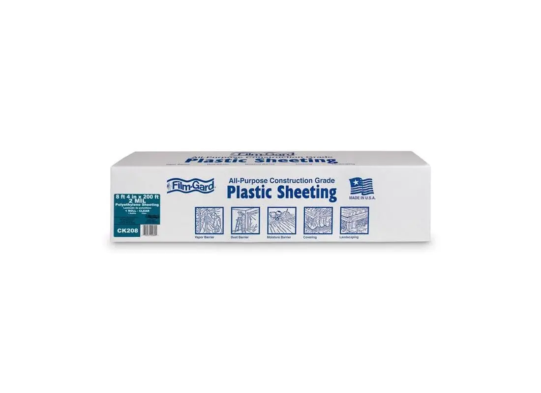 Film-Gard 2ML CLR Plastic Sheeting | Multi-Purpose 8'4"x200' | Durable Polyethylene Cover - main product image