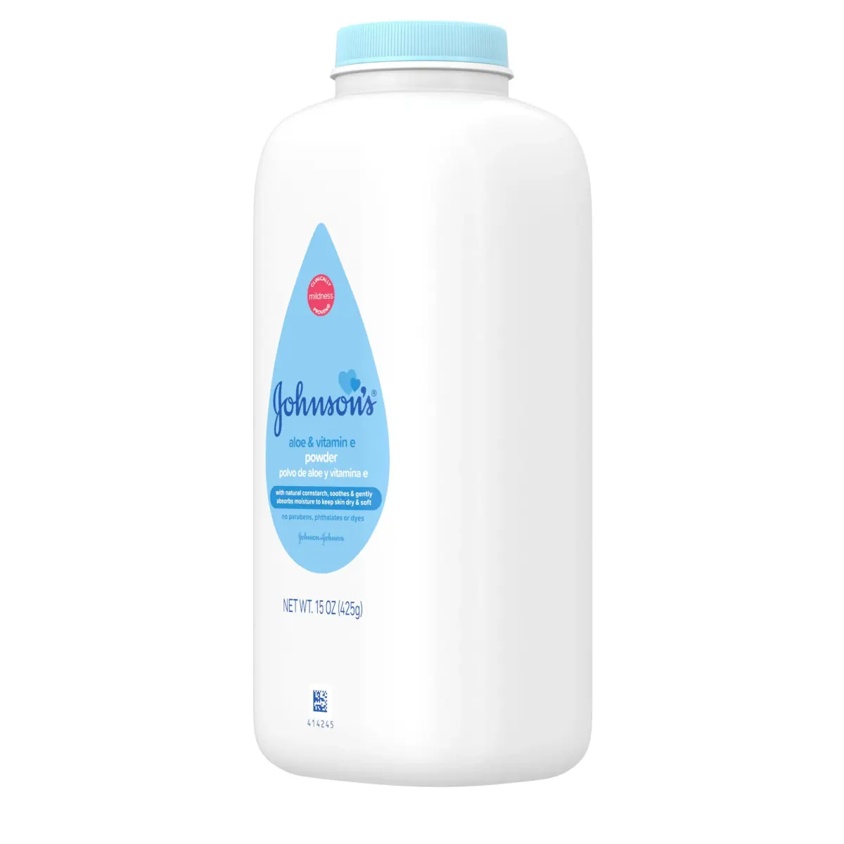 Johnson's Baby Powder with Cornstarch, Aloe & Vitamin E, 425 ml (15 oz) | Gentle Moisture Absorption for Delicate Skin - view 7