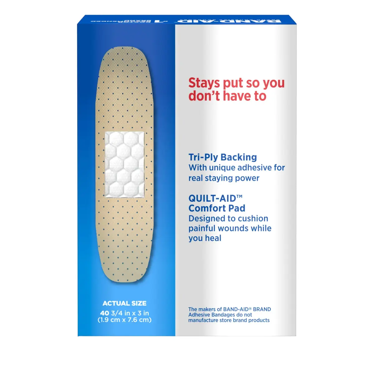 BAND-AID Brand Tru-Stay Sheer Adhesive Bandages, All One Size, 40 Ct | Dependable Lightweight Protection & Sterile Wound Care - view 9
