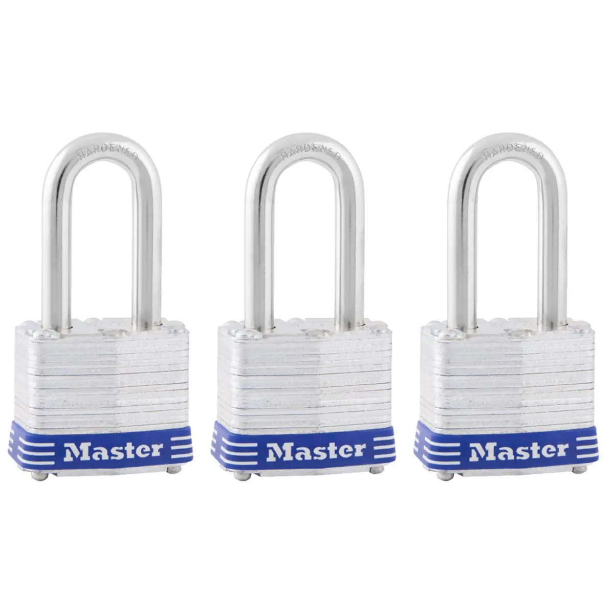 Master Lock Keyed Padlock 1-1/2-inch Shackle | Laminated Steel Body & Hardened Shackle - main product image