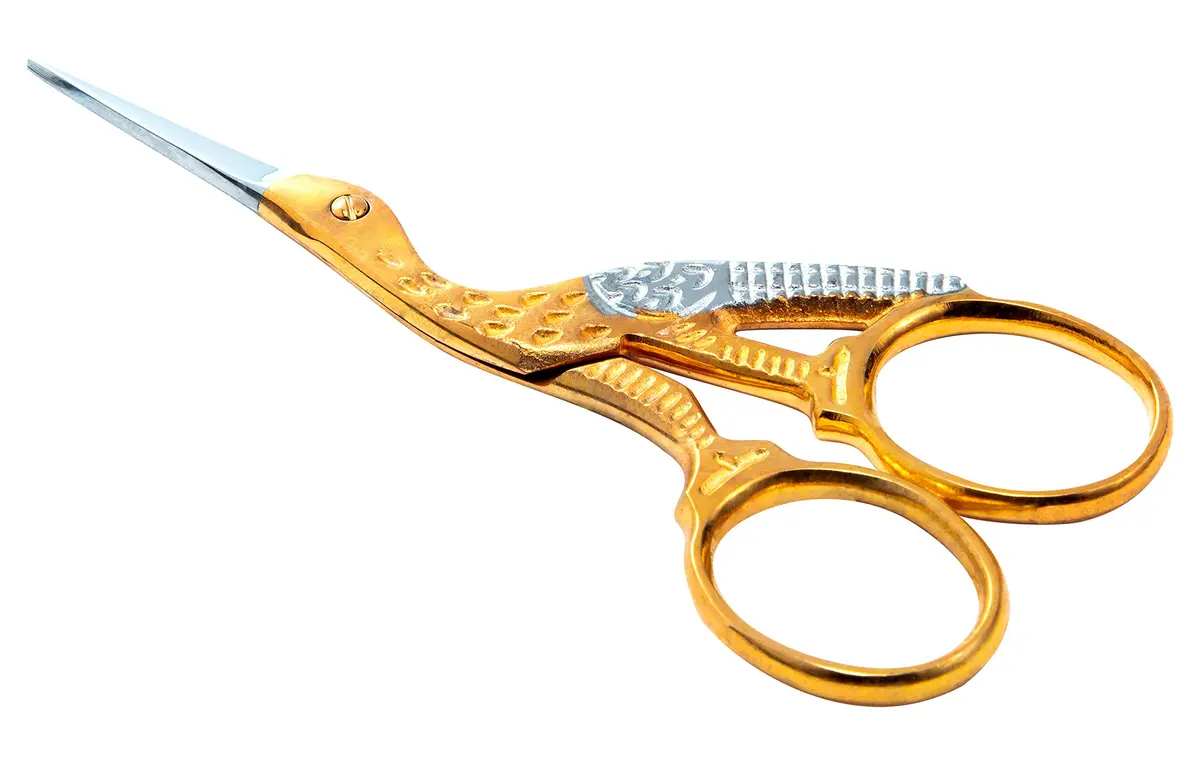 Mundial Classic Forged 3.5" Stork Embroidery Scissors with Gold-Plated Handles | Precision Cutting for Needlework - view 3