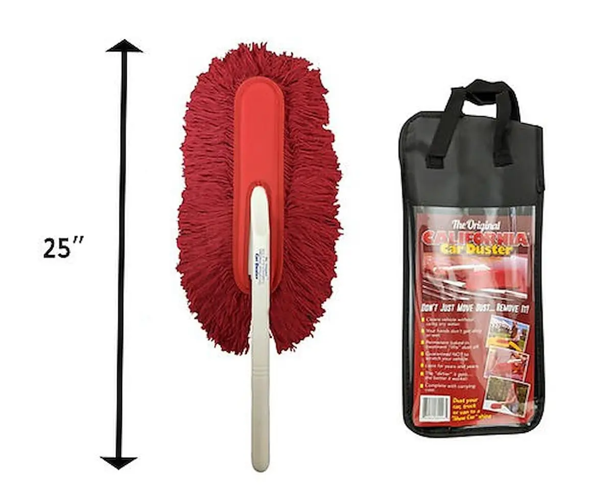 California Car Duster Standard Model with Plastic Handle and Red Wax Treated Cotton Mop 62443 | Dust Removal Tool for Cars - view 4