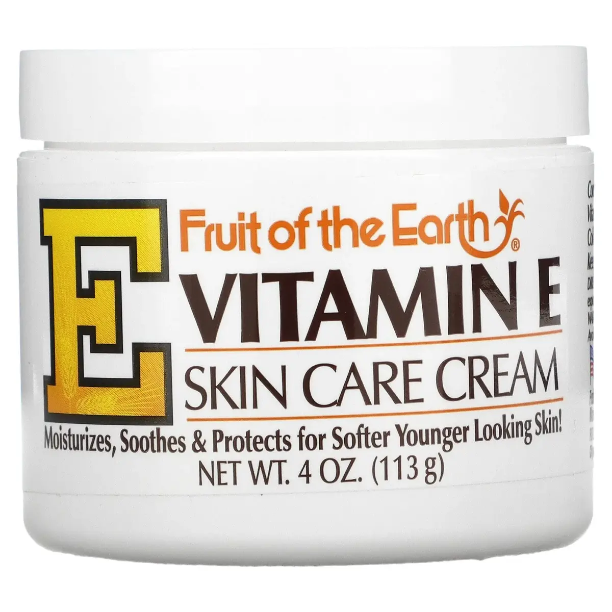 Fruit of the Earth Vitamin E Cream 113g (4 oz) | Soothing Moisturizer for Dry Skin - main product image