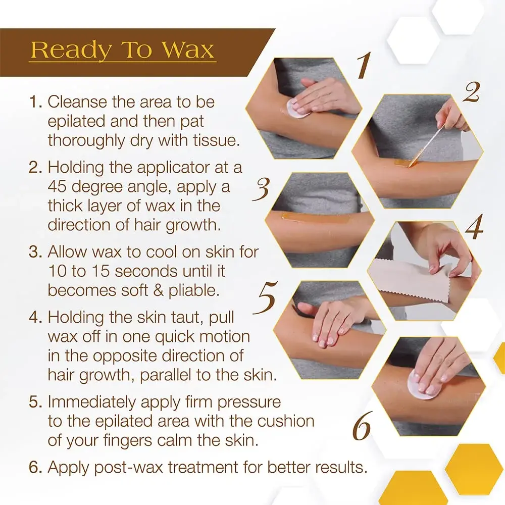 GiGi Microwave Tweezeless Wax - Honey Facial Hair Remover 29.5ml (1 oz) | Gentle Exfoliation for Smooth Skin - view 5