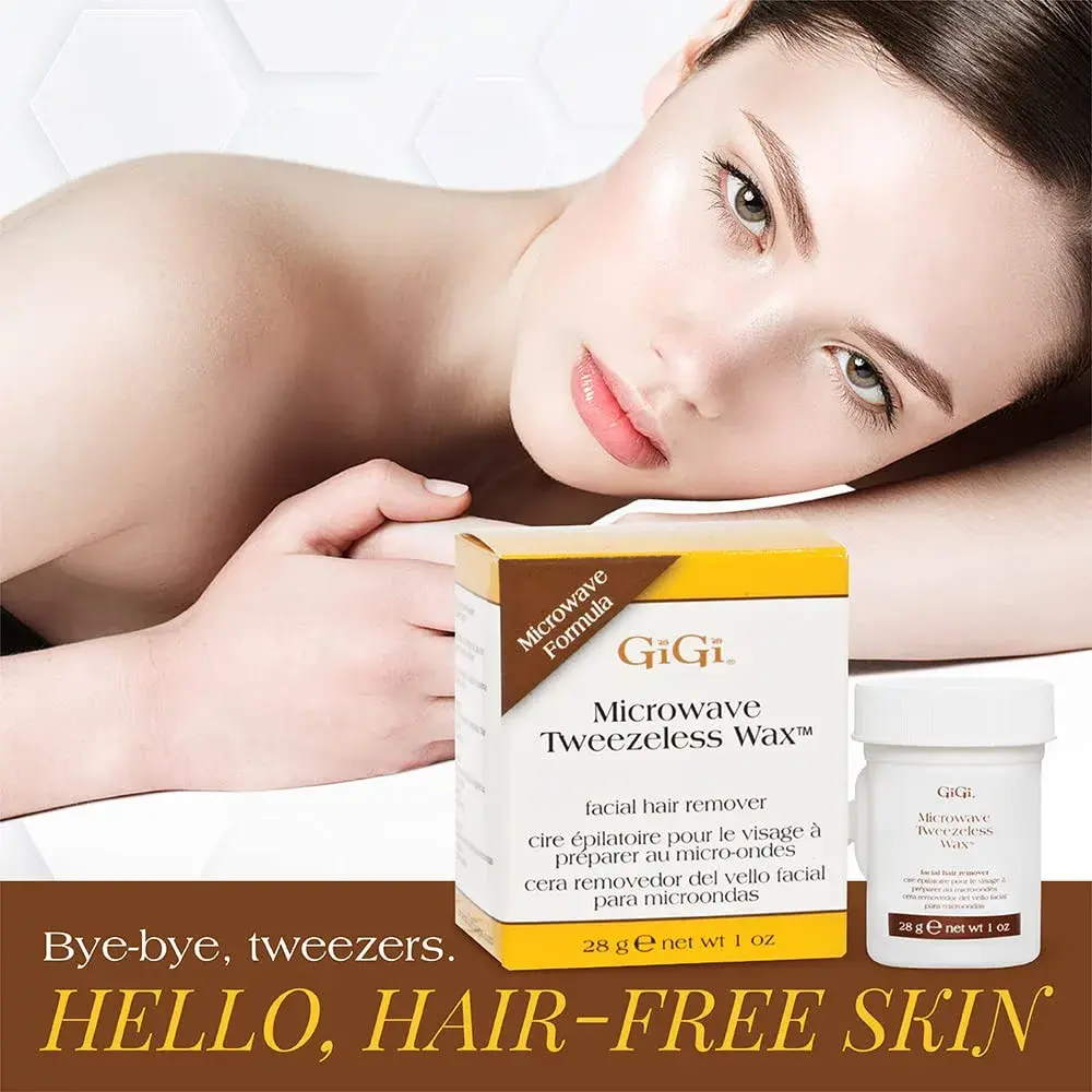 GiGi Microwave Tweezeless Wax - Honey Facial Hair Remover 29.5ml (1 oz) | Gentle Exfoliation for Smooth Skin - view 3