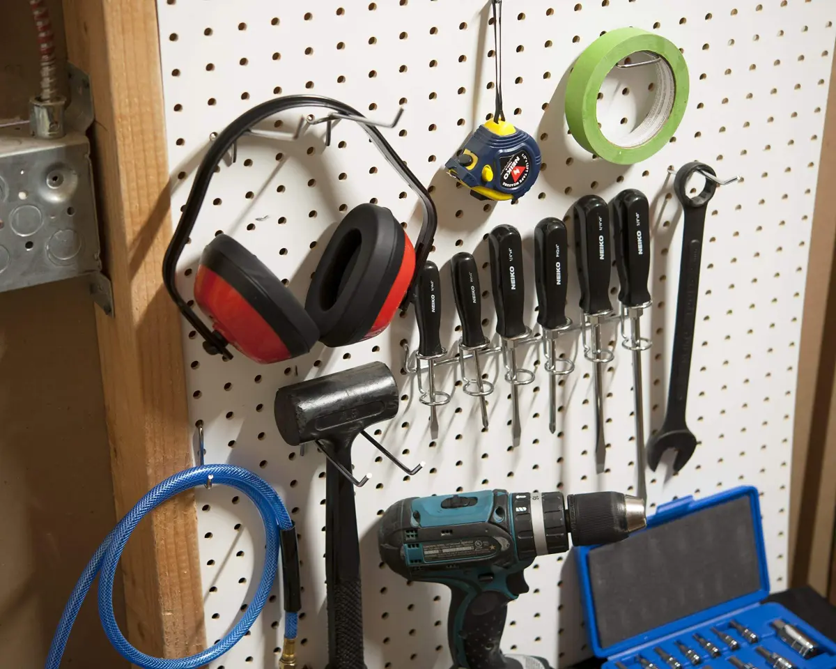 Hiltex 50-Piece Heavy Duty Pegboard Hook Assortment Set | Organize Tools, Garage, Workshops - view 6