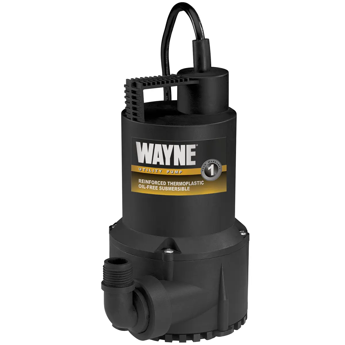 Wayne RUP160-1/6 HP Reinforced Thermoplastic Submersible Multi-Use Pump - Up to 3,100 GPH, Heavy Duty - main product image