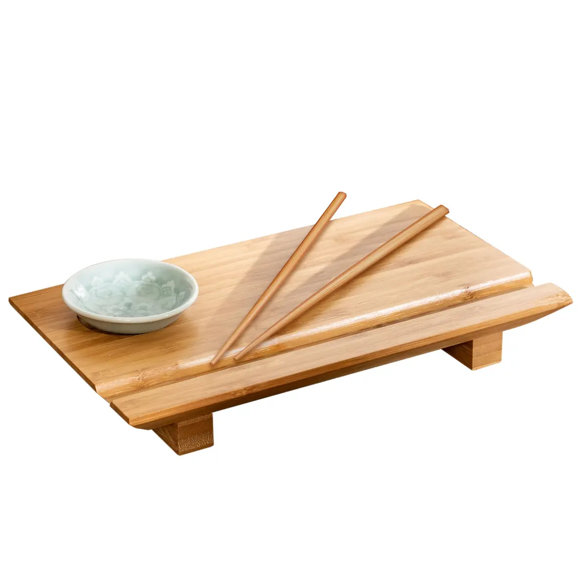 Joyce Chen Bamboo Sushi Board Set 6" x 10.5" | Elegant Bamboo Sushi Platter for Indian Hosts - main product image