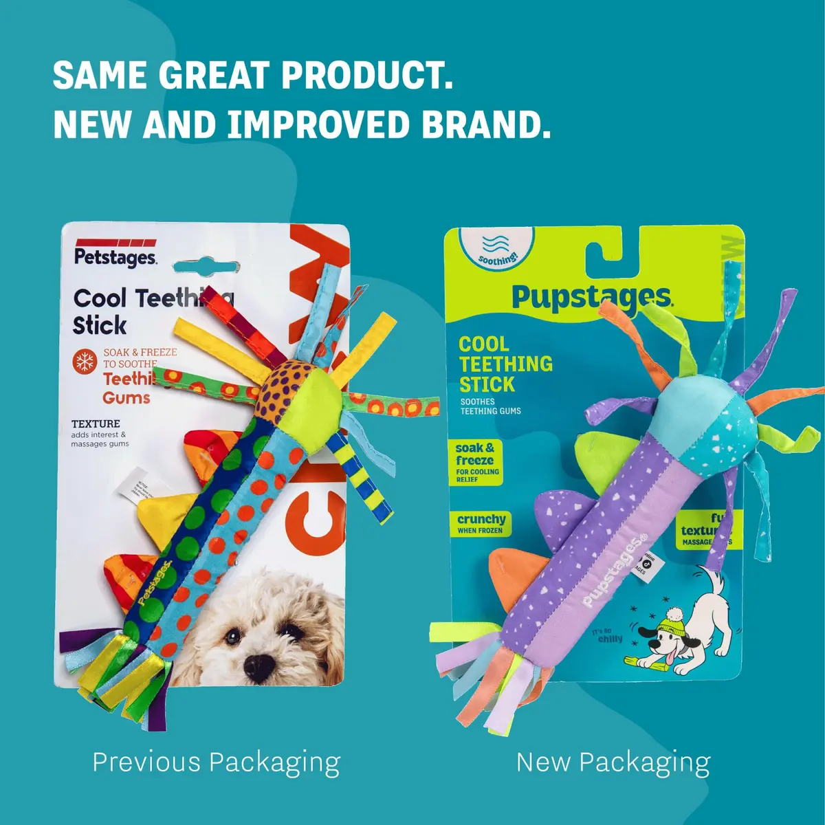 Pupstages Cool Teething Stick Dental Dog Chew Toy, Soak & Freeze, 8.5" | Icy Comfort & Chewing Relief for Puppies - view 8
