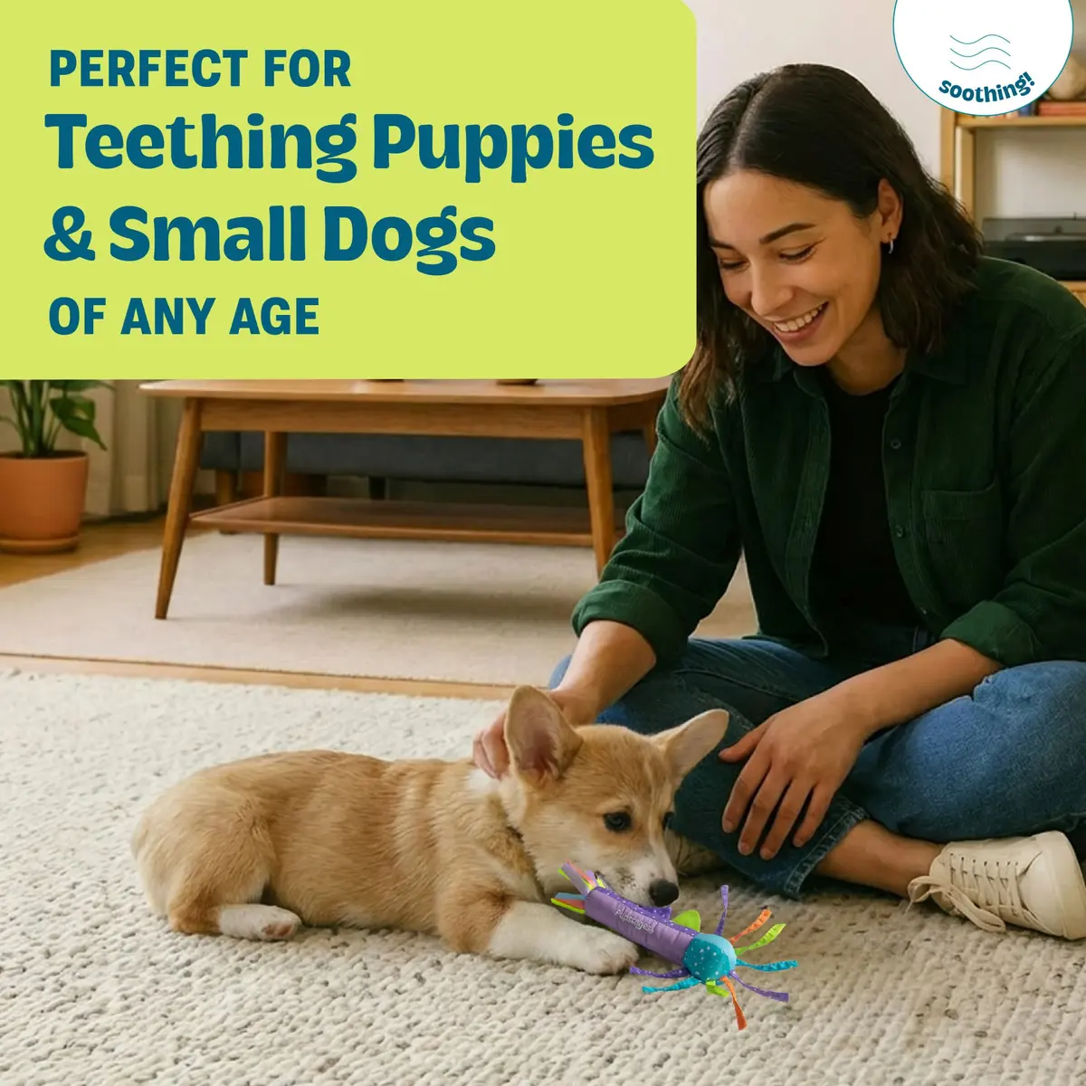Pupstages Cool Teething Stick Dental Dog Chew Toy, Soak & Freeze, 8.5" | Icy Comfort & Chewing Relief for Puppies - view 2