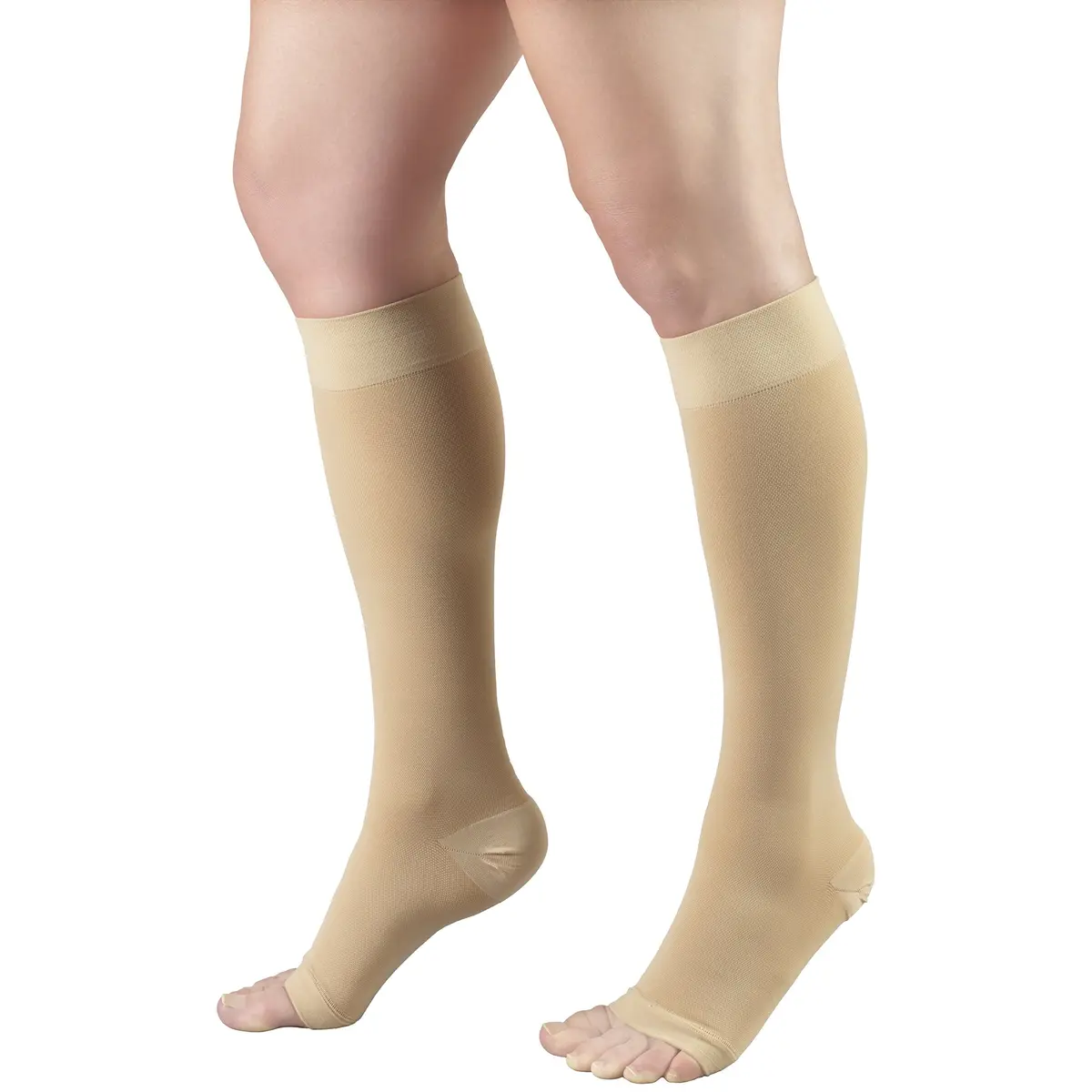 Truform 20-30 mmHg Compression Stocking for Men and Women, Knee High, Open Toe, Beige, 2X-Large | Support for Circulation & Swelling - view 7