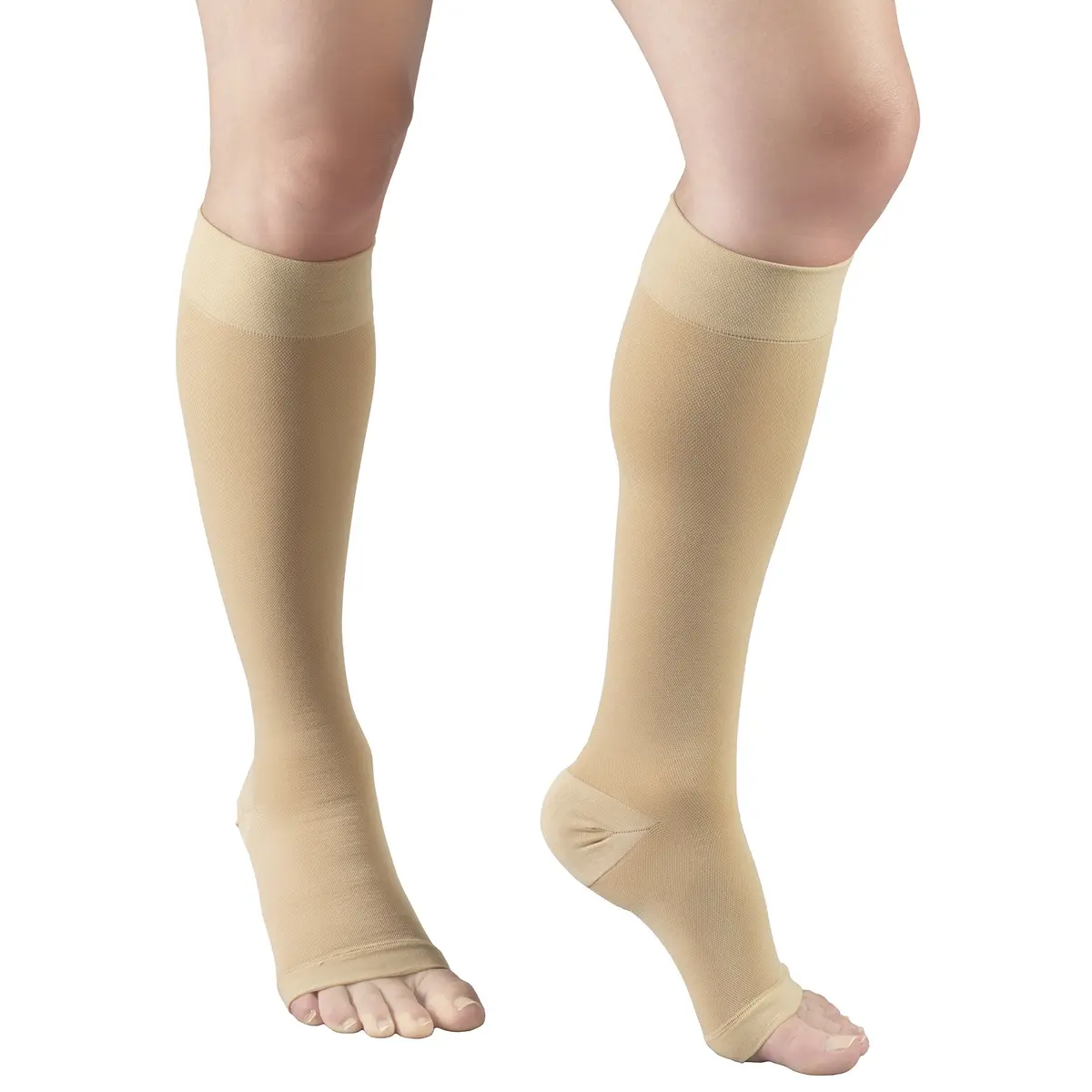 Truform 20-30 mmHg Compression Stocking for Men and Women, Knee High, Open Toe, Beige, 2X-Large | Support for Circulation & Swelling - view 2