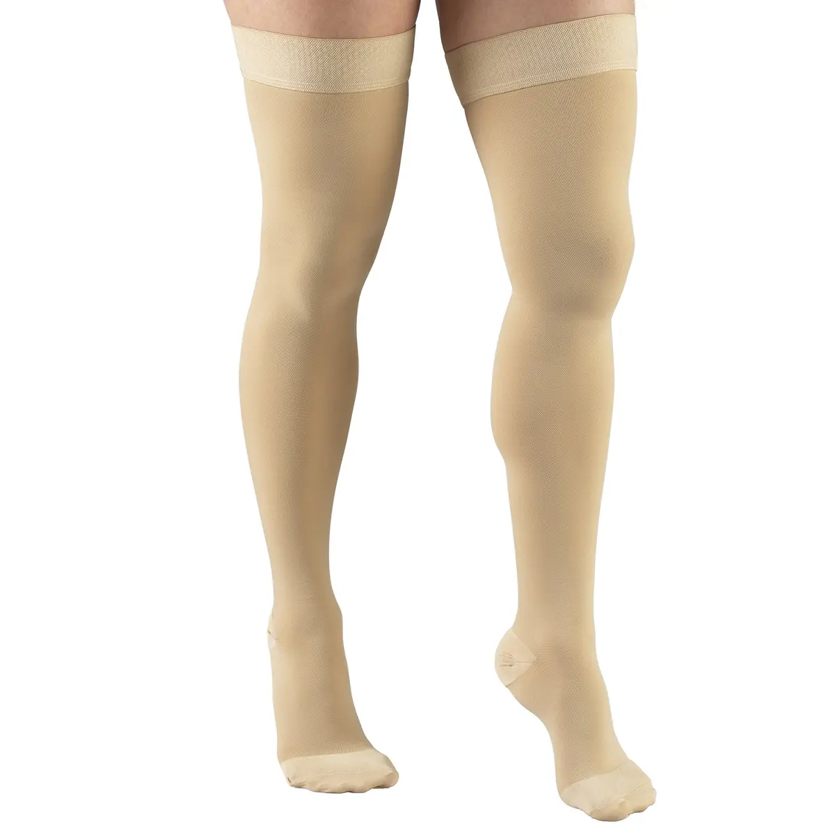 Truform 20-30 mmHg Compression Stockings for Men and Women, Thigh High, Beige, Large - view 5