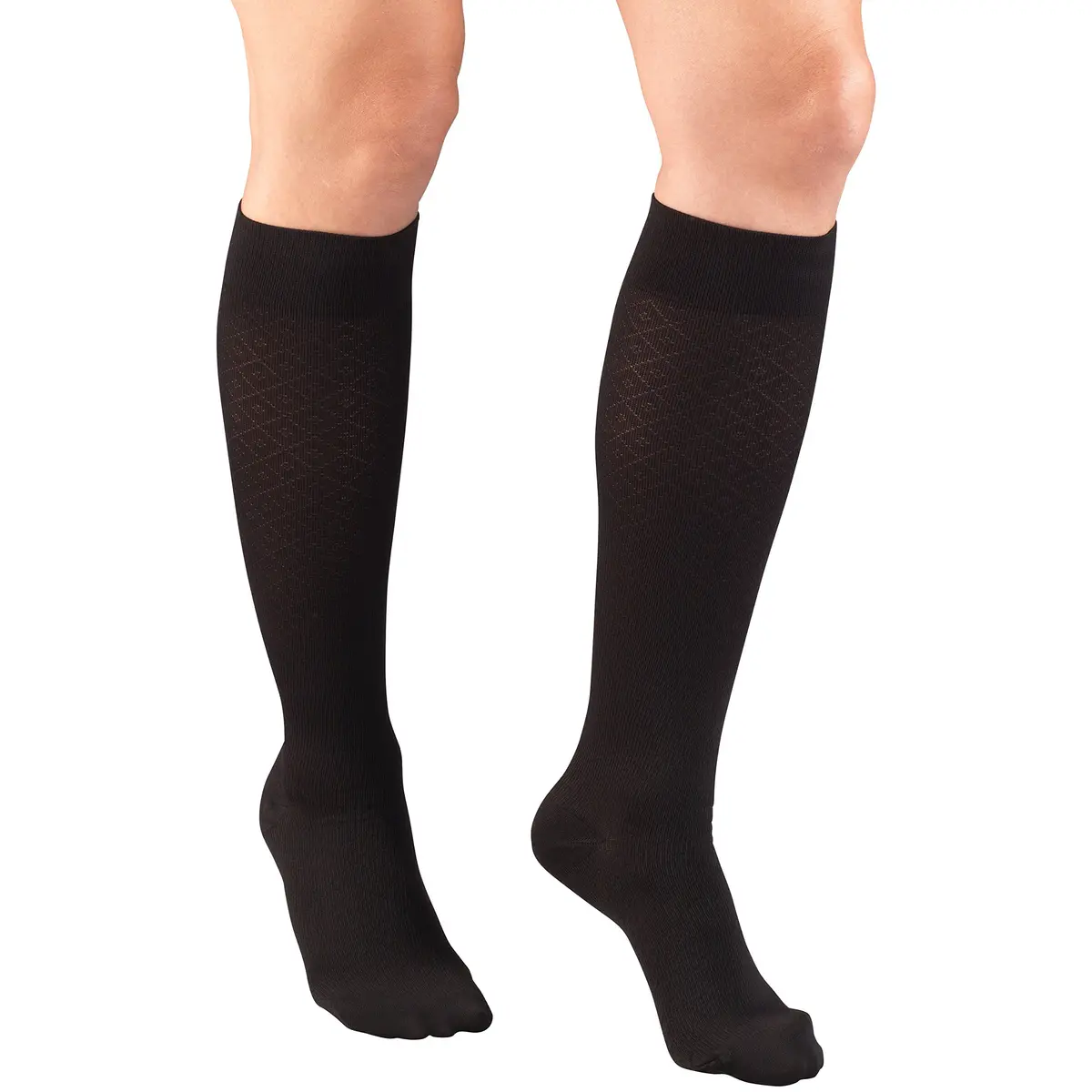 Truform Compression Socks, 15-20 mmHg, Women's Dress Socks, Knee High Over Calf Length, Black, Medium | Graduated Support for Leg Comfort - main product image
