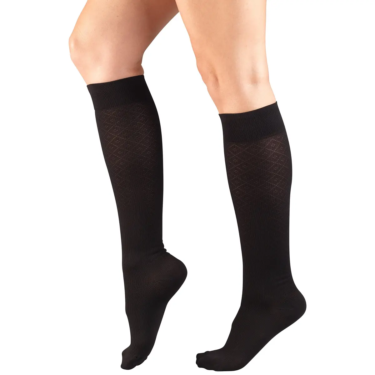 Truform Compression Socks, 15-20 mmHg, Women's Dress Socks, Knee High Over Calf Length, Black, Medium | Graduated Support for Leg Comfort - view 2