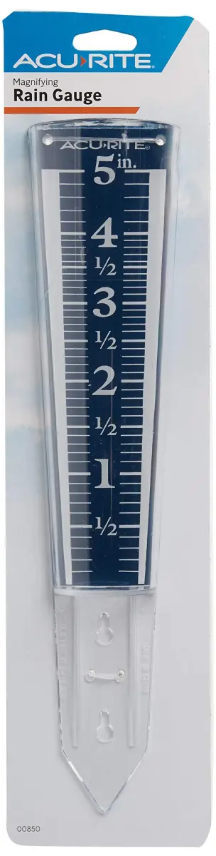 AcuRite Magnifying Rain Gauge 5" Capacity | Easy-to-Read Acrylic Outdoor Weather Measurement - view 2