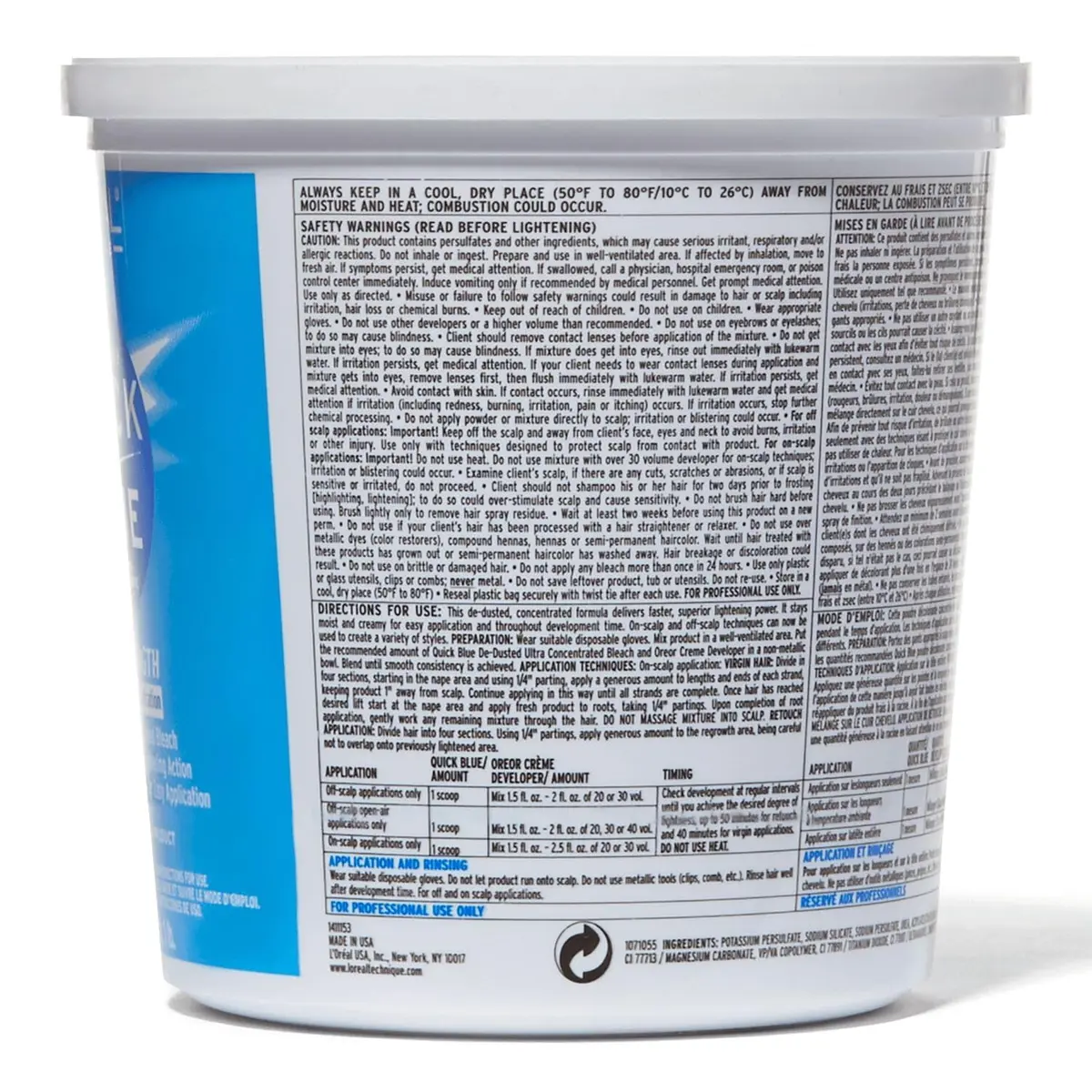 L'OREAL TECHNIQUE Quick Blue High Performance Powder Lightener 16oz | No Drip, Fast & Bright Results - view 7